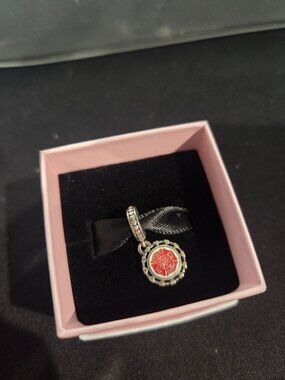Pandora Firefighter Dangle Charm ENG791169 Sterling Silver Red Enamel NEW Retire